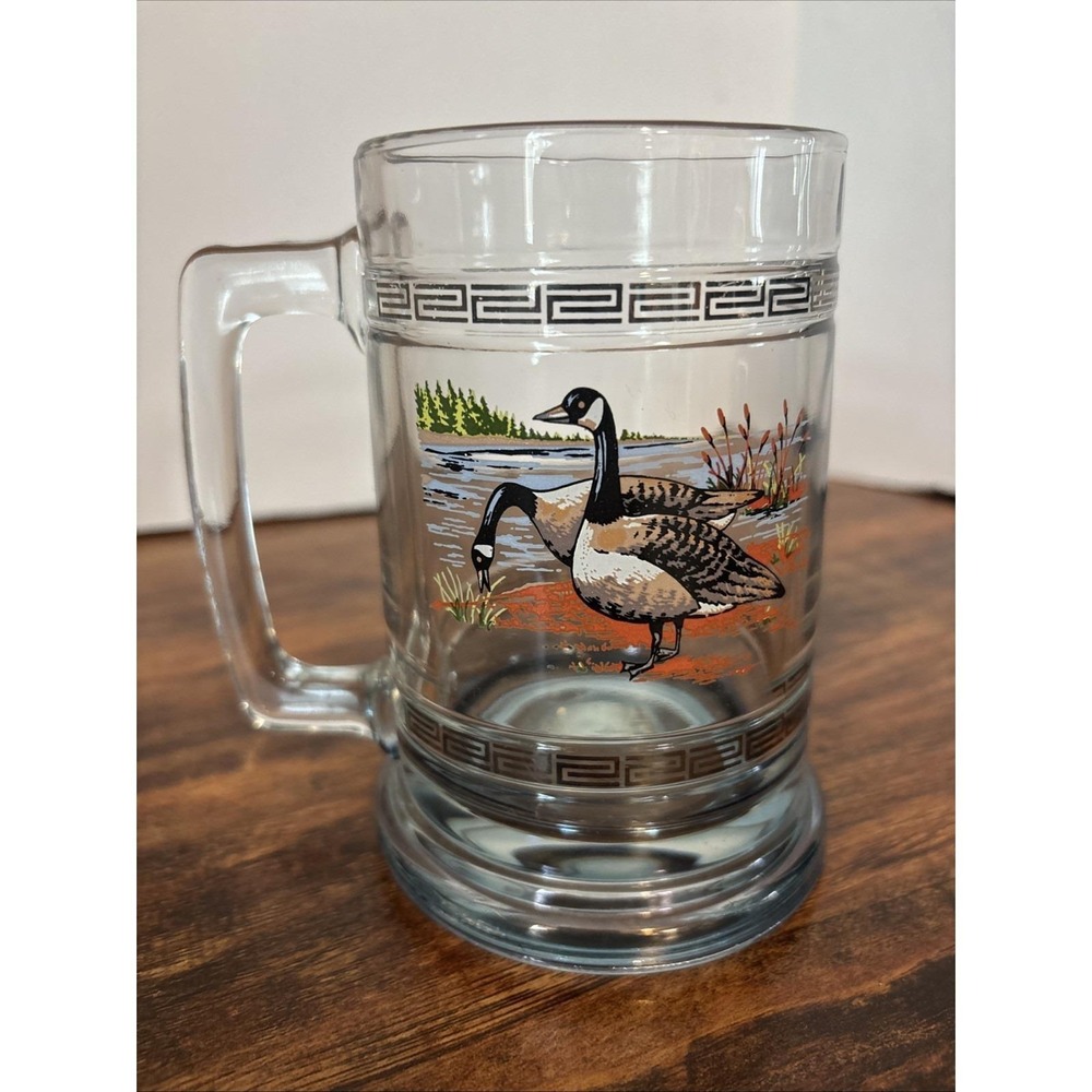 Princess House | Colonial | Game Birds Canadian Geese | Glass‎ Beer Mug | 12oz.